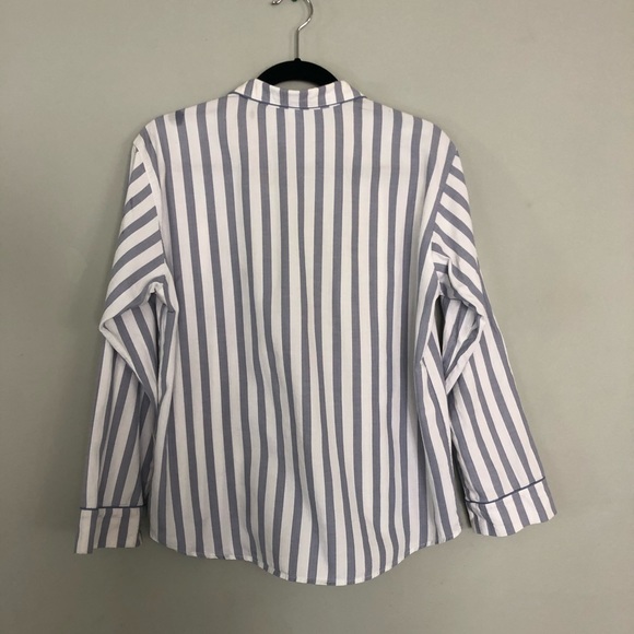 Uniqlo Blue White Stripe Pajama Button Down Medium - Picture 2 of 7